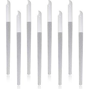 Mudder 8 Packs Diamond Nail File Stainless Steel Double Sided Metal Buffer Fingernail Toenail Manicure Women Men Pedicure Tool for Salon Home, 8 Inch