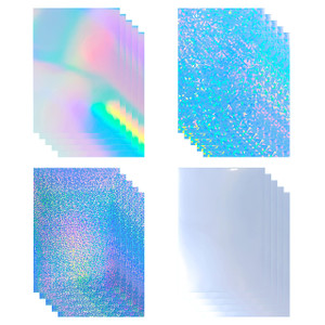 cubic coating 30 Sheets Holographic A4 Size ( 8.25 inches x 11.7 inches ) Printable Vinyl Sticker Paper Waterproof Sticker Paper Rainbow Vinyl Sticke