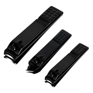 Nail Clippers Set, Sharp Stainless Steel Fingernail and Toenail Clippers, Nail Clippers for Thick Nails or Ingrown Nails, Perfect 3 PCS Black Nail Cu