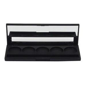 2 Pcs 5 Grids Empty Eyeshadow Palette Cosmetics Makeup Storage Container DIY Eye Shadow Palette Case with Mirror and Window for Blush Eyebrow Powder