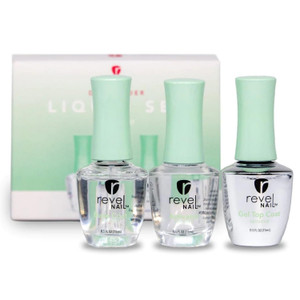 Revel Nail Sensitive Dip Powder Liquid Set - Base Coat, Activator, Gel Top Coat, Hema Free, Suitable for Sensitive Nails