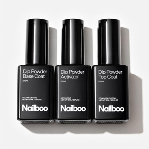 Nailboo Dip Powder Liquid Set, Top Coat, Base Coat & Activator with New Premium Formula, DIY At Home Manicure, No UV Lamp Needed, For Beginners & Pro