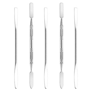 Wismee 5Pcs Makeup Spatula tool metal Set Professional Beauty Stainless Steel Cosmetics Mixer Long Metal Spatula Depotting Mixing Tool (#1+#2)