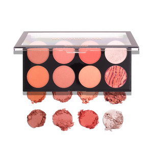 Makeup Revolution Ultra Blush Makeup Palette, Bronzer & Highlighter Makeup, Includes 8 Shades, Gluten free, Vegan & Cruelty Free, Hot Spice, 13g