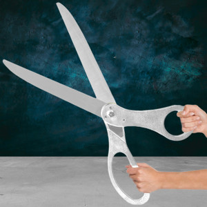 Big Silver Ribbon Cutting Scissors 25 Inch  Giant Ceremonial Scissors 25" Extra Large Shears for Grand Opening Theater Performances Special Events a
