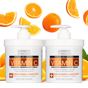 Advanced Clinicals Vitamin C Cream Visibly Brightening Body Lotion | Vitamin C Moisturizer Skin Care Body Cream For Women & Men Helps Visibly Improve
