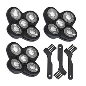 Pinkind Replacement Shaver Heads Compatible with Freebird Shaver, 5 Blades Refills for Bald Men, Electric Razor Replacement Heads for Freedom Groomin