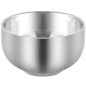 Akstore Men's Durable Shave Soap Cup Stainless Steel Heat Insulation Smooth Shaving Mug Bowl (Medium)