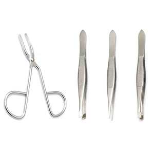 Luxxii (1 Pcs) Scissors Shaped Eyebrow Straight Tip (3 Pcs) Tweezers Clip Set - Flat, Slant, Point Tip Tweezers Hair Plucker for Hair and Eyebrows Pe
