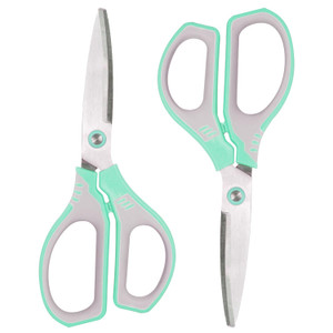ANJOBIBI 7" Scissors for Student Craft Scissors, 2 PCS Blunt Tip Student with Comfort Grip & Steel Blades(Blue+Green?