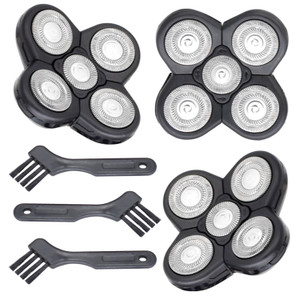 BOEEA 3 Pack Blades Refills Compatible with Freebird Shaver, 5 Blades Shaver Replacement Head for Bald Men, Electric Razor Replacement Heads for Free