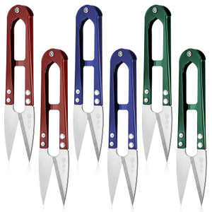 6 PCS Thread Snips Sewing Scissors 4.7'' Small Yarn Scissors for Sewing, Trimming Clippers Yarn Cutter High-Carbon Steel Snip Threads Cutter Tools fo