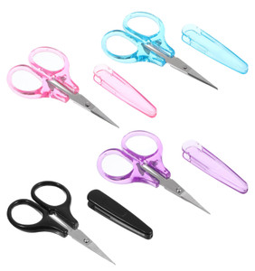 4 Pcs Small Craft Scissors, 3.5" Small Scissors with Cover, Stainless Steel TSA Approved Scissor Carry On for Sewing, Embroidery, Knit & Crocheting (