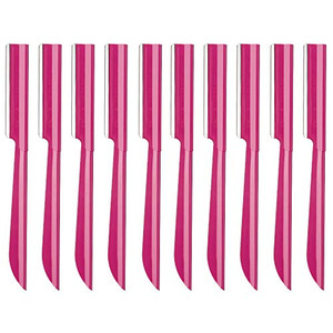 Eyebrow Trimmer, Completely Stainless Steel Eyebrow Razor Shaper for Men and Women, Grooming Shavers(10 pcs/box)