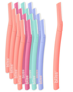 Bliss Stainless Steel Disposable Dermaplaning Tools | Facial Exfoliator and Eyebrow Razor to Dermaplane Peach Fuzz - 2 Pack -16 count