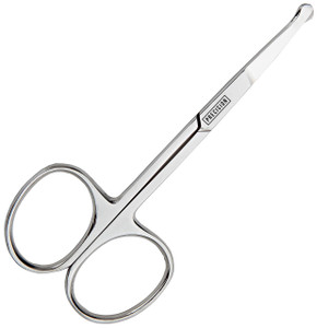 BeeSpring Rounded Nose Hair Scissors. Round Tip Scissor for Ear, Eyebrow, Beard and Mustache Trimming - 3.5" Blunt Nosed Tipped Grooming Trimmer