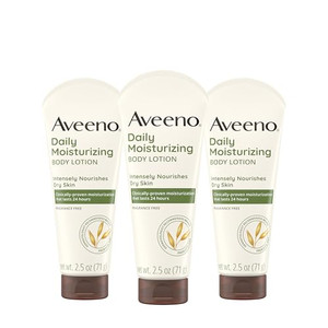 Aveeno Daily Moisturizing Body Lotion, Gentle Lotion Nourishes Dry Skin with Moisture, Sooth-ing Prebiotic Oat, Fragrance-Free, Non-Comedogenic, Trav