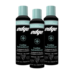 Edge Shave Gel for Men, Cooling Eucalyptus & Tea Tree, 7oz (3 Pack) - Shaving Gel For Men That Moisturizes, Protects and Soothes To Help Reduce Skin