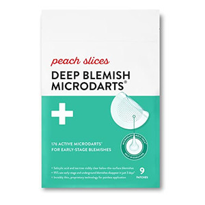 Peach Slices - Deep Blemish Microdarts (9 ct) - Early Stage Pimple Patches for Face - Salicylic Acid, Niacinamide, Hyaluronic Acid, Tea Tree Oil & Ci