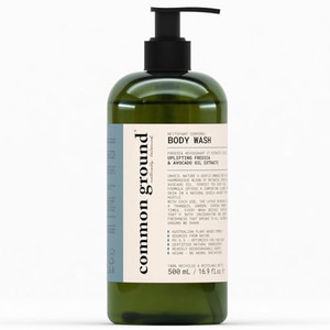 COMMON GROUND Natural Body Wash - Paraben & Cruelty Free, Vegan, Plant-Based, Botanical Freesia Scent & Avocado Oil Extracts - All Skin Types, Men &