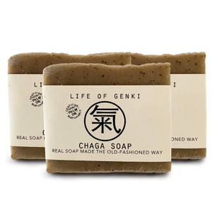 Vegan CHAGA Mushroom Soap Bar  Pack of 3  Long Lasting, Mild & All Natural  Organic Oils, Sensitive Dry Skin, Made in USA