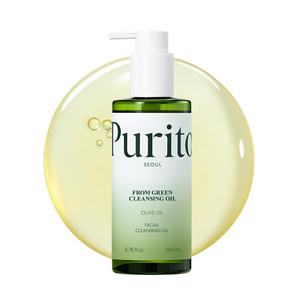 PURITO From Green Cleansing Oil, Fragrance-Free Makeup Remover for Face & Eyes, Gentle Vegan Oil Cleanser for Sunscreen & Waterproof Makeup, Cruelty-