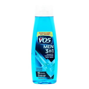 Alberto VO5 Men 3 in 1 Fresh Ocean Surge - 3 in 1 Shampoo Conditioner and Body Wash - With 5 Oils and 5 Vitamins - Energizing Ocean Scent - 15 oz