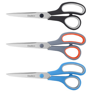 Scissors, Dushco 8.5 Inch Multipurpose Scissors Bulk Set of 3 Pack, Ultra Sharp 2.5mm Thick Scissor for Office Home School Sewing Fabric Craft Suppli