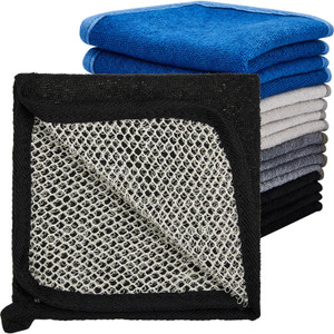 Juexica 8 Pcs Exfoliating Washcloth Men Wash Face Cloth Rustic Dual Sided Bath Washcloth 9.8 x 9.8'' Facial Scrubber Men Exfoliating Shower Towel for