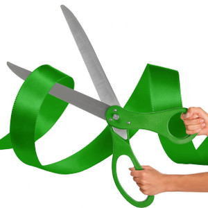 25 Inch Giant Scissors Ribbon Cutting Ceremony Set  Green Ribbon Cutting Ceremony Kit Extra Large with Grand Opening Ribbon for Events & Business La