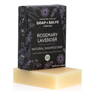 Chagrin Valley Soap & Salve Organic Lavender & Rosemary Shampoo - For All Hair Care Types, Irritated Scalp & Dandruff - 5.6 oz Travel Size Shampoo fo