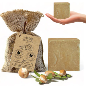 Dr.Ancient Argan Soap Bar, Organic Soap Bars Handcrafted the Traditional Way, Natural Chemical-Free, Vegan, Used for Face Wash, Body Wash, Hand Clean