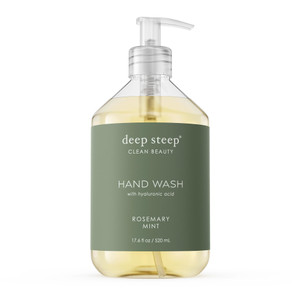 Deep Steep Liquid Hand Wash, Rosemary Mint, 17.6 oz  Moisturizing Cleanser with Olive Oil, Aloe Vera, Glycerin & Hyaluronic Acid  Vegan, Clean Beau