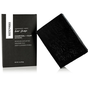Rustic Maka Deep Cleansing Charcoal & Clay Soap Bar  Activated Charcoal Face & Body Soap for Acne-Prone, Oily, and Sensitive Skin  Kaolin Clay Form