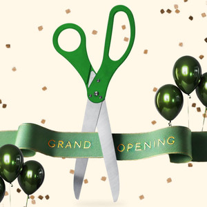 25 Inch Large Green Scissors - Oversized Grand Opening Scissors for Ribbon Cutting Ceremony Giant Shears for Business Openings and Special Events Ina