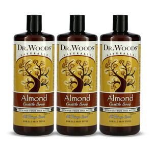 Dr. Woods Almond Liquid Castile Soap - Castile Soap with Pure Almond Oil, Body Wash for Men and Women, Organic Shea Butter, Natural Cleaner for Face,