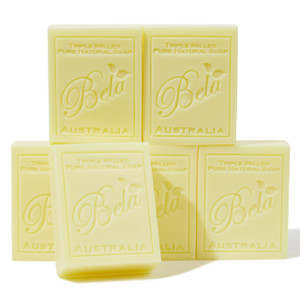 BELA Pure Natural Soap - Honeysuckle Scent - 3.3 oz Pack of 6, Long Lasting Triple Milled French Soap Enriched with Organic Shea Butter, Rich Creamy