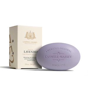 Caswell-Massey Lavender Natural Bar Soap for Women, Moisturizing Triple-Milled Body Soap for Bath, Face & Hands, Soothing Floral Scent, Plant-Based,