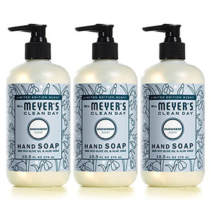 MRS. MEYER'S CLEAN DAY Hand Soap, Made with Essential Oils, Snowdrop, 12.5 fl. Oz (Pack of 3)
