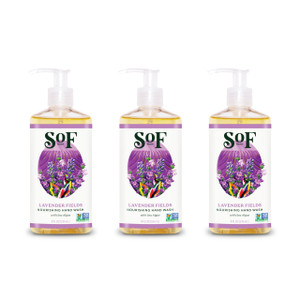 SoF Nourishing Hand Wash - With Moisturizing Sea Algae, Coconut & Olive Oil- Vegan & Non GMO- Free From Phthalates, Sulfates & Parabens- Lavender Fie