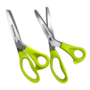 Smithology Pinking Shears 2-Pack | Fabric Scissors with Titanium Coated Stainless Steel Blades, Zig Zag Edge and Ergonomic Handles