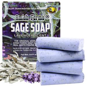 Amish Farms Sage Soap Bar, Original Recipe with Bentonite Clay, Lavender Scent  Handmade in USA, Face & Body Soap Scrub, No Parabens, No SLS, Gentle