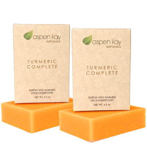 Aspen Kay Naturals Turmeric Soap for Face & Body - made with Organic Shea Butter, Chamomile & Calendula - Gentle Turmeric Face Wash, All Skin Types,