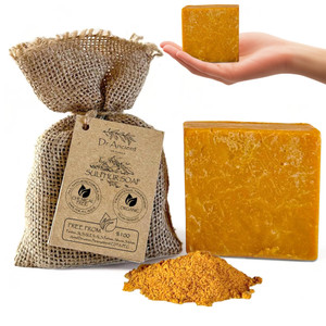 Dr.Ancient Sulfur Soap Bar, Organic Soap Bars Handcrafted the Traditional Way, Natural Chemical-Free, Vegan, Used for Face Wash, Body Wash, Daily Ski