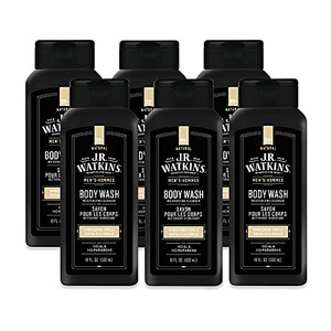 J.R. Watkins Natural Daily Moisturizing Body Wash, Hydrating Shower Gel for Men and Women, Free of SLS, Cruelty Free, Sandalwood Vanilla, 18 fl oz, 6