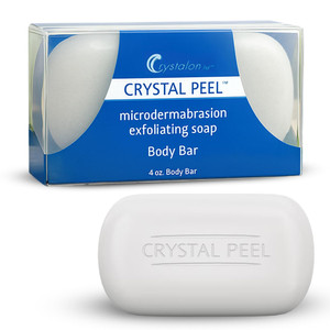 Exfoliating Bar Soap for Men & Women, Crystal Peel Luxury Microdermabrasion Hydrating & Exfoliating Body Soap Bar, Solid Magnesium Mineral Scrub for