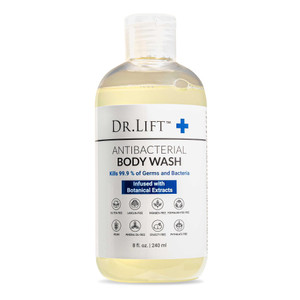 DR. LIFT Antibacterial Body Wash, Refreshing Scent, Hydrating Shower or Bath Cleanser With Citric Acid, Spirulina, and Lemon, Clean Moisturizing Form