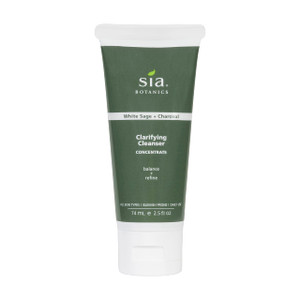 Sia Botanics Clarifying Facial Cleanser (74ml/2.5oz Eco Tube) | Face Wash w/White Sage, Activated Charcoal, Tea Tree | Natural, Clean, Botanical Skin