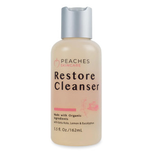 Peaches Skincare Post-Workout Vegan Face Wash with Gotu Kola, Lemongrass, and Eucalyptus  Gentle Daily Face Wash for Sweat and Oil Buildup  Restore
