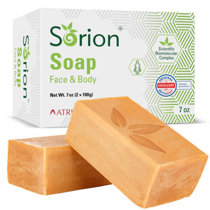 Sorion Soap for Face and Body - Bar Soap to Smooth and Comfort Dry, Itchy, Flaky Skin with Coconut Oil, Turmeric, Pala Indigo Essential Oils Soap Bar